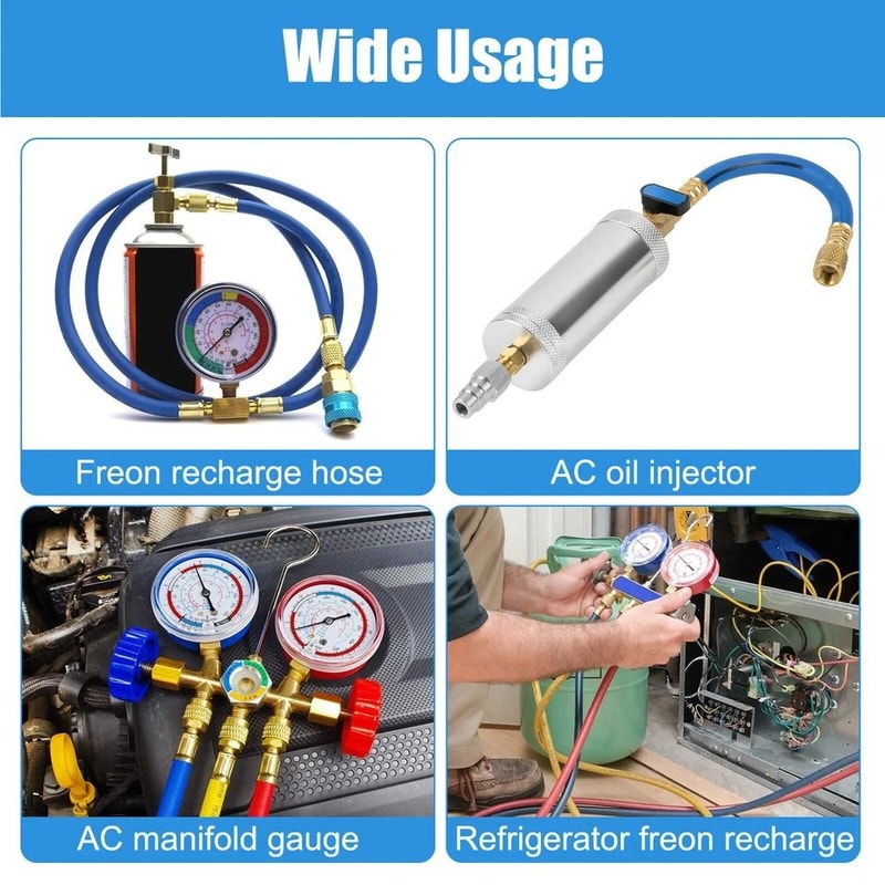 High Low Side Quick Coupler Adapter Connectors Kit Brass Conversion For Car AC 6