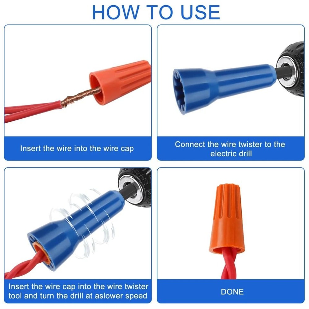 Twister Wire Twisting Tool Kit Electrical Drill Nut Twister With Chuck For Fast Installations 4