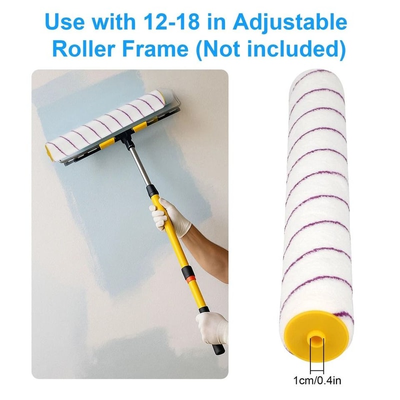 Washable Microfiber Paint Roller Sleeves Reusable Low Splatter LintFree Shedless High Paint Hold 3