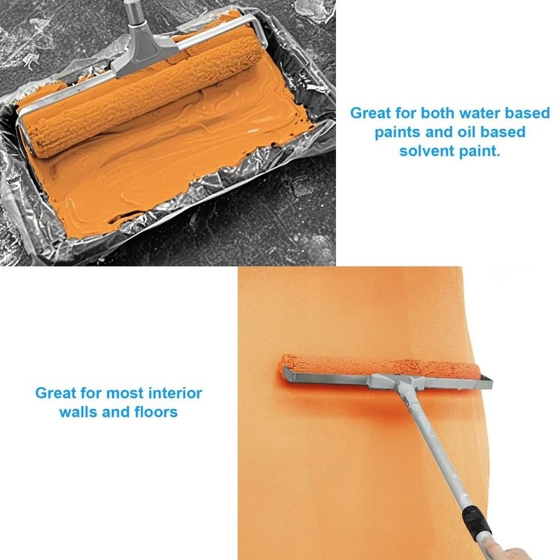 Washable Microfiber Paint Roller Sleeves Reusable Low Splatter LintFree Shedless High Paint Hold 6