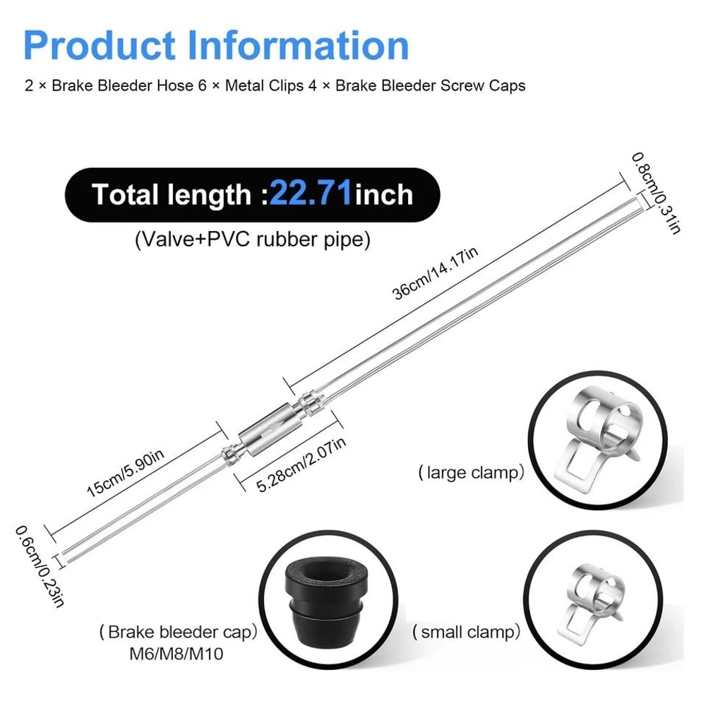Brake Bleeder Hose Kit One Way Check Valve Tube Efficient Tool For Motorcycle And Car Brake Fluid B 1