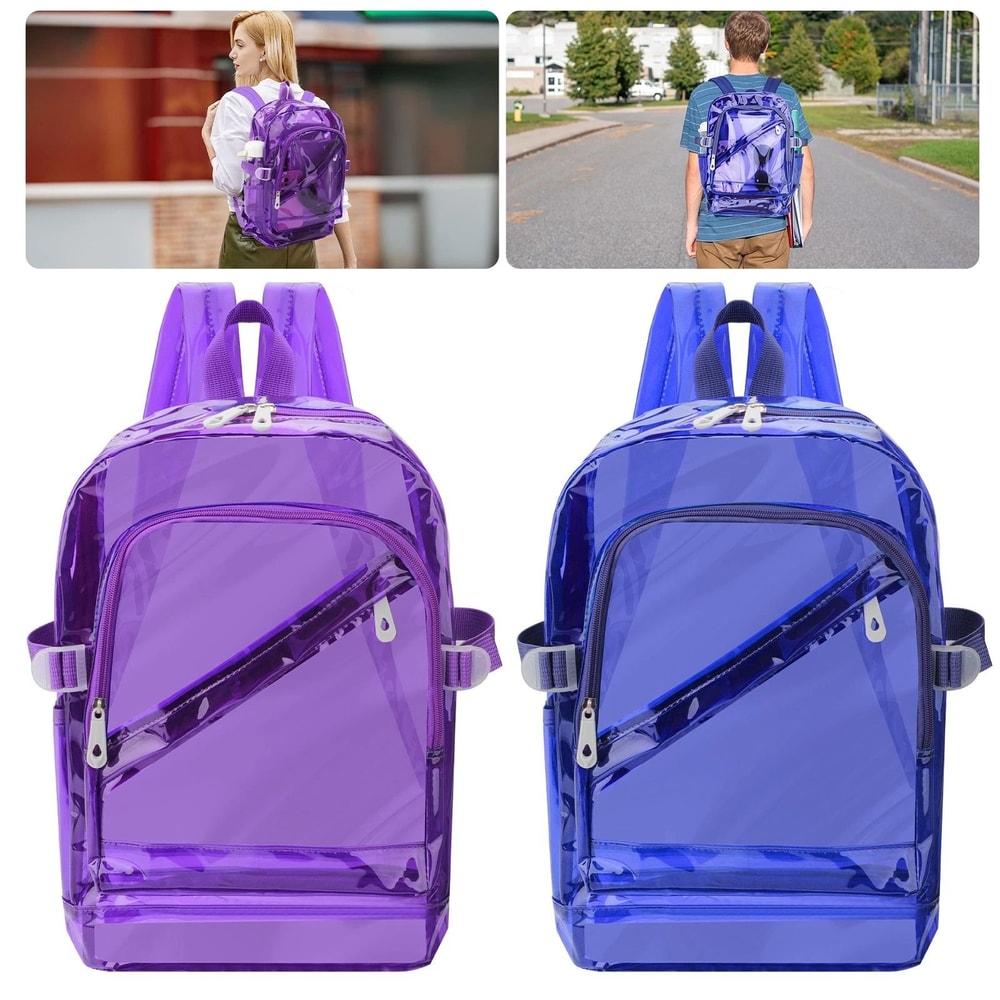 Waterproof Transparent Sling Bag Heavy Duty Clear Backpack For School Travel Concert Stadium Use 7