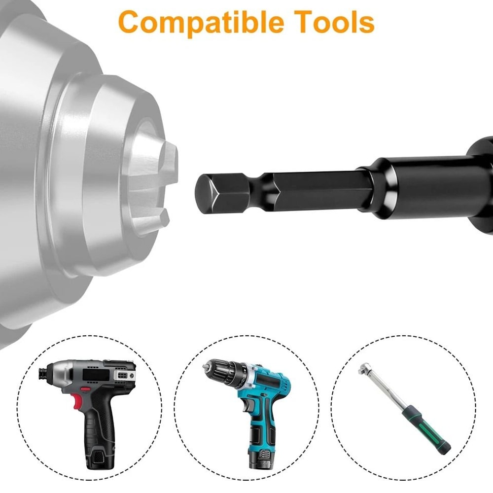 Impact Socket Adapter Reducer Set Extension Socket Drill Tool Cr V Steel Drive Sizes 5