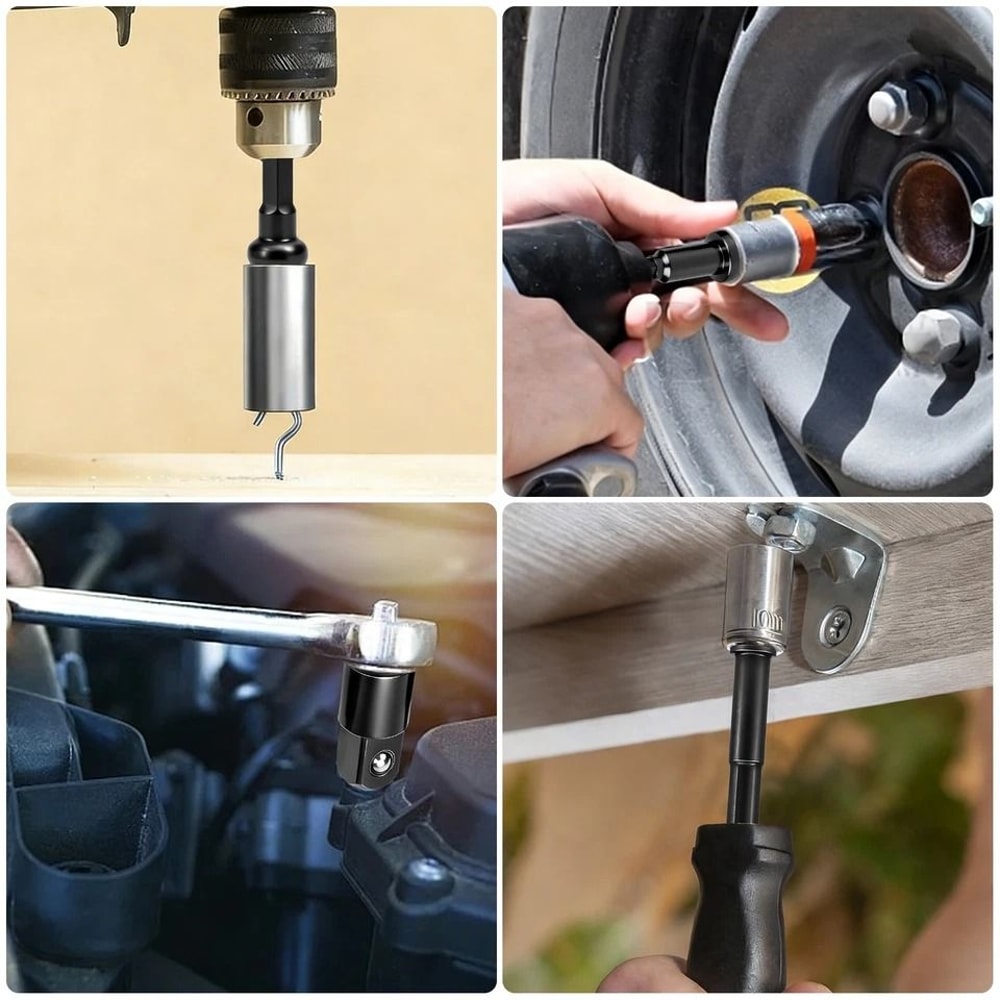 Impact Socket Adapter Reducer Set Extension Socket Drill Tool Cr V Steel Drive Sizes 1