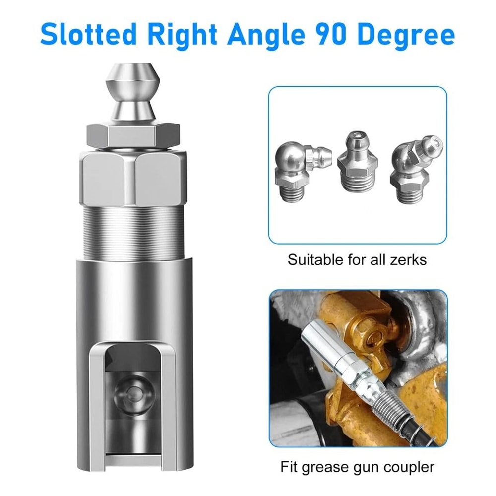 Injector Nozzle Dispenser Grease Needle Tip Accessory Set Steel Degree Coupler Tool 2