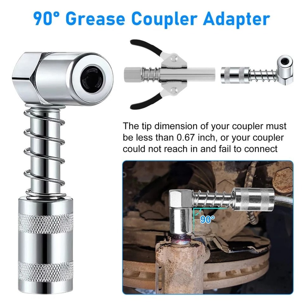 Injector Nozzle Dispenser Grease Needle Tip Accessory Set Steel Degree Coupler Tool 3