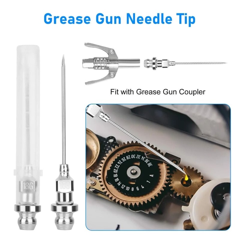 Injector Nozzle Dispenser Grease Needle Tip Accessory Set Steel Degree Coupler Tool 5