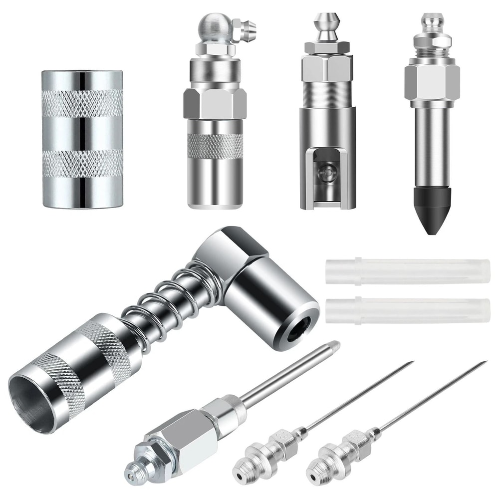 Injector Nozzle Dispenser Grease Needle Tip Accessory Set Steel Degree Coupler Tool 0