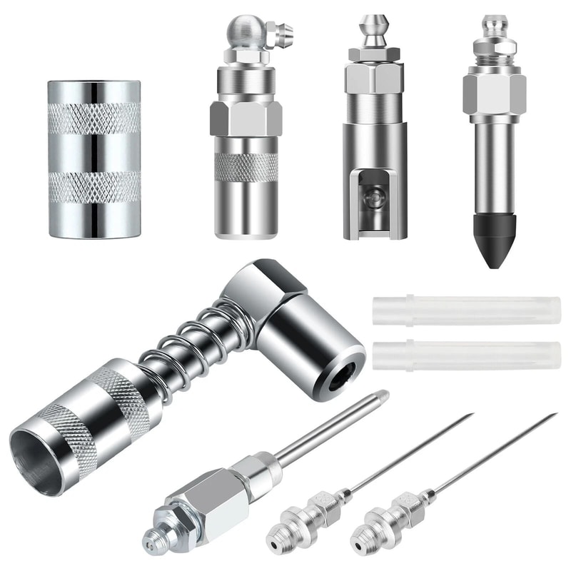 Injector Nozzle Dispenser Grease Needle Tip Accessory Set Steel Degree Coupler Tool 0
