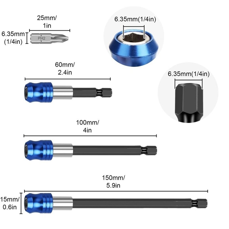 Magnetic Drill Bit Holder Quick Insert Hex Extension For Impact Driver 1
