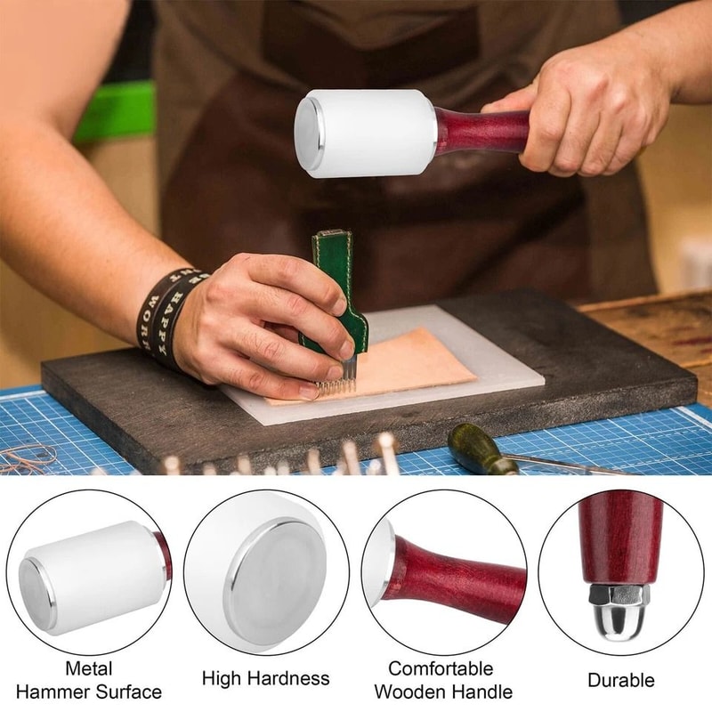 Leather Craft Mallet For DIY Working Leather Cutting Hammer Craft Stamping Tools For Carving And Pu 2