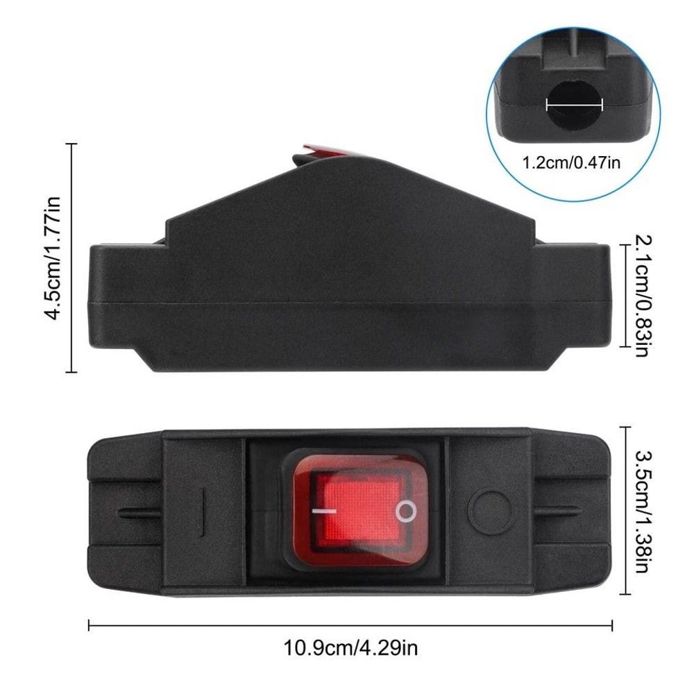 Waterproof Inline Cord Switch For Lamp Appliance Button On Off AC DC High Power Inline Switch 6