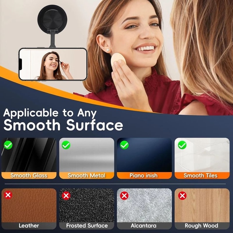 Foldable Vacuum Magnetic Car Phone Holder Suction Cup Mount MagSafe Stand Strong Hold 5