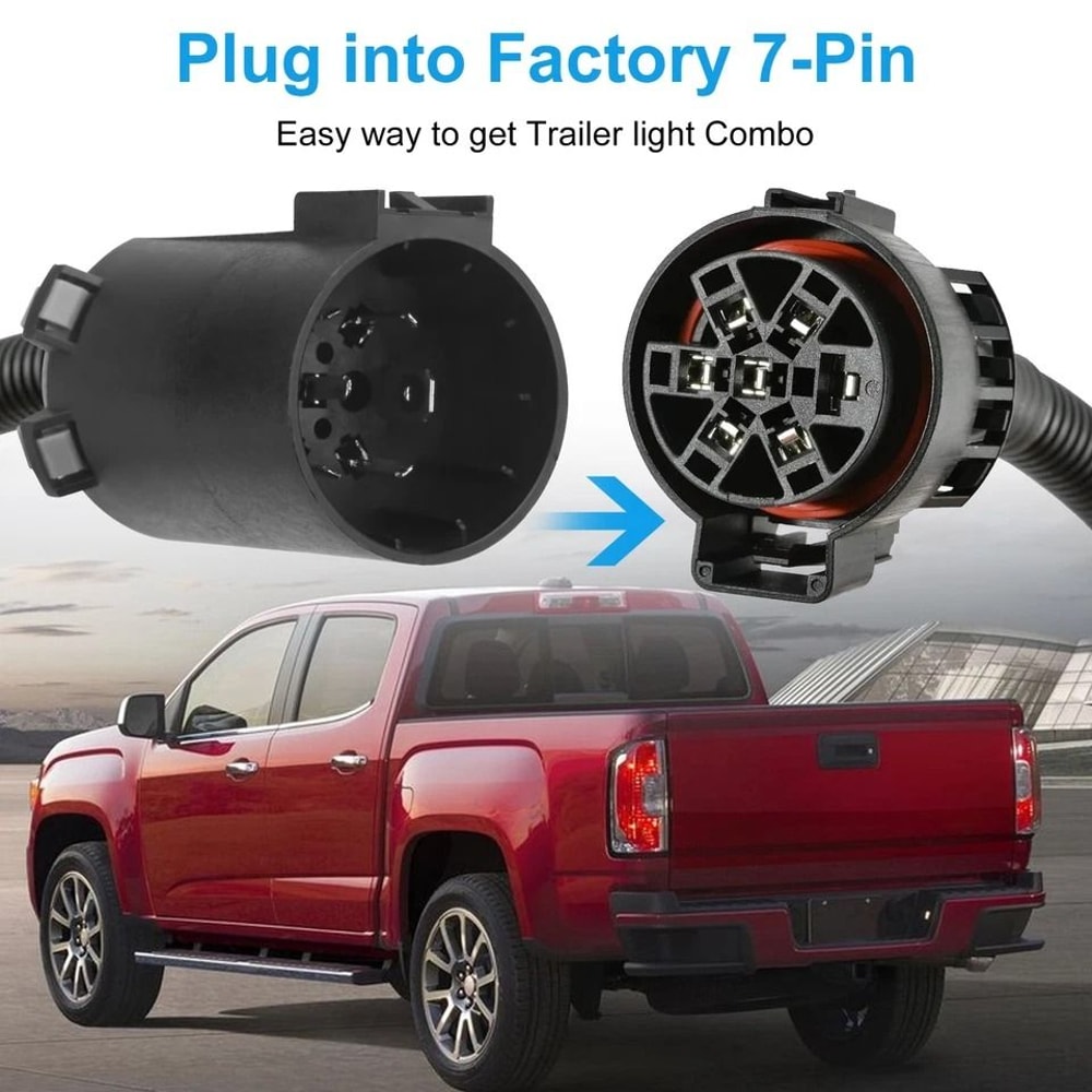 Universal Flat Trailer Connector Adapter Dual Output Blade Plug For Easy Towing 4