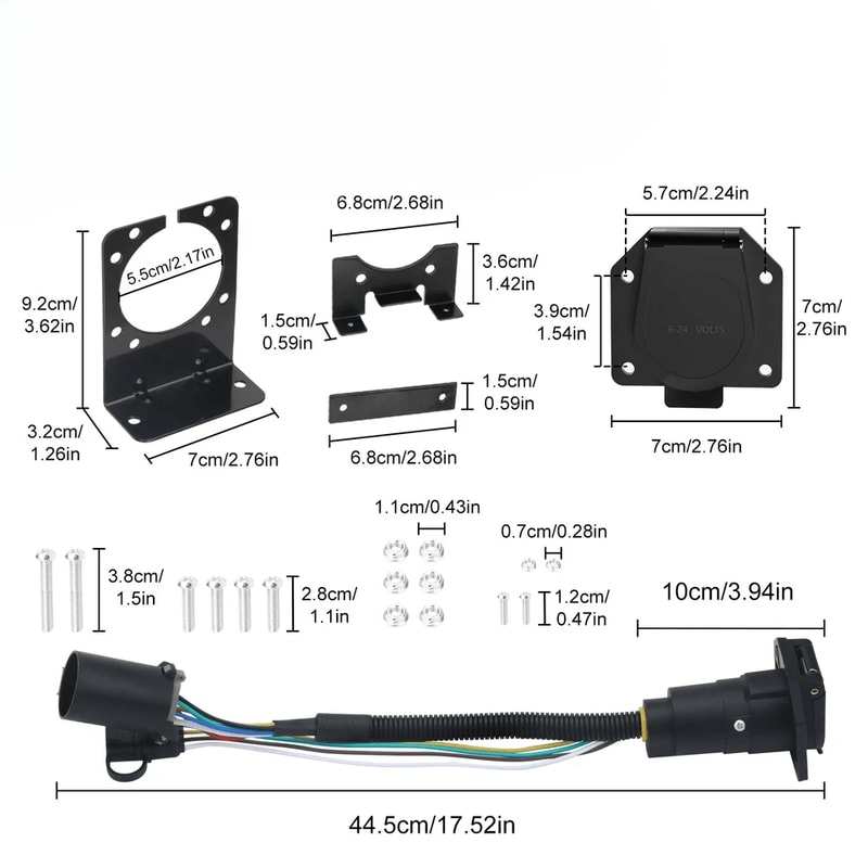 Universal Flat Trailer Connector Adapter Dual Output Blade Plug For Easy Towing 7