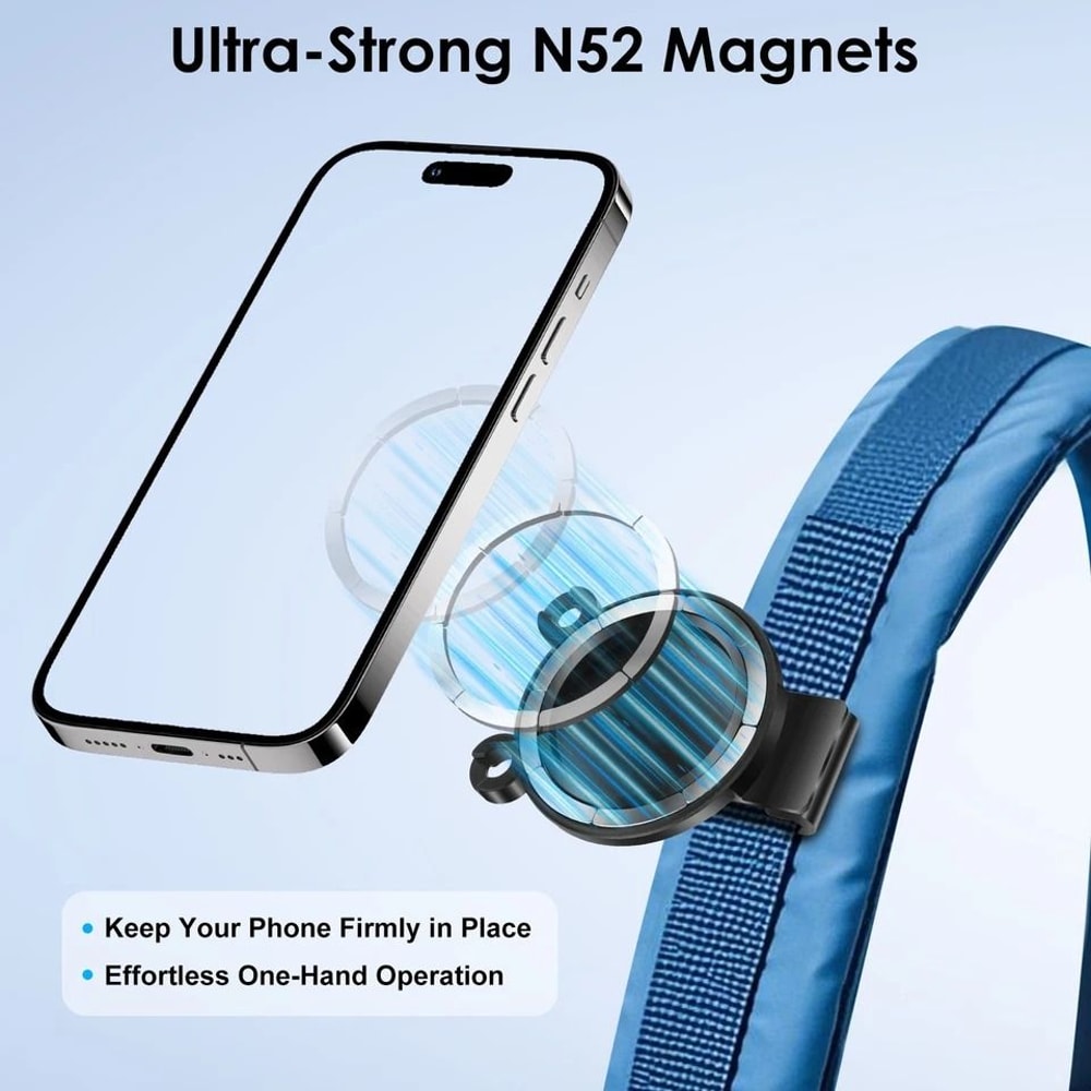 Clip Phone Mount For All Phones Magnetic Backpack Strap Holder For Outdoor Hiking Travel Use 4