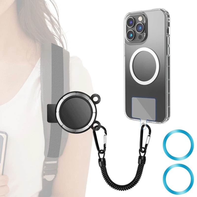 Clip Phone Mount For All Phones Magnetic Backpack Strap Holder For Outdoor Hiking Travel Use 0