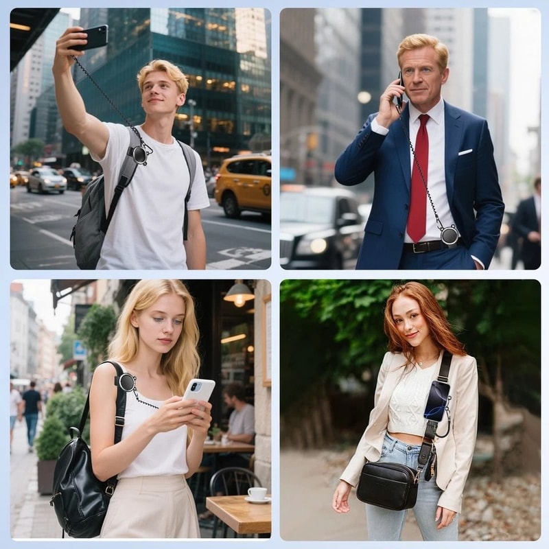 Clip Phone Mount For All Phones Magnetic Backpack Strap Holder For Outdoor Hiking Travel Use 7