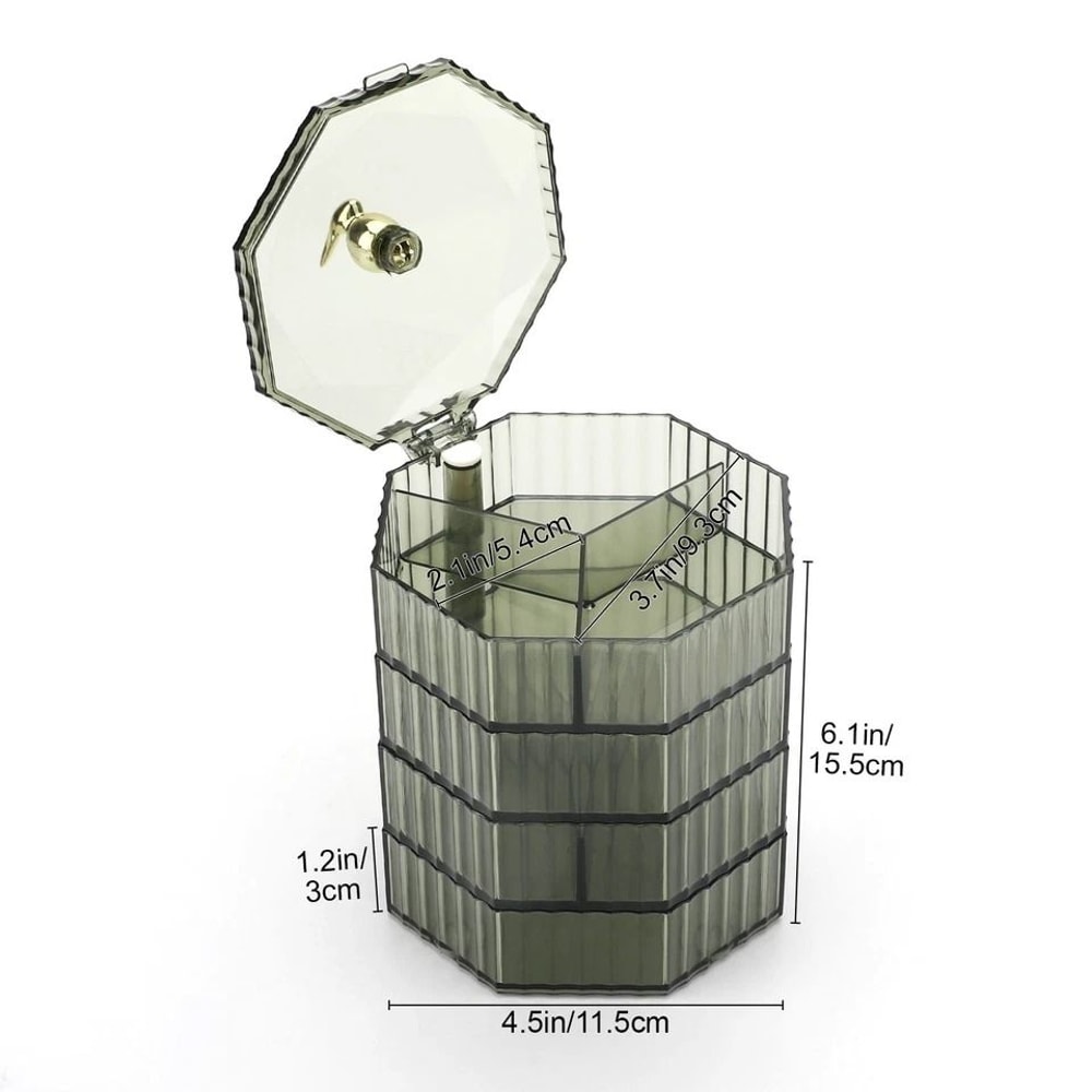 Rotatable Elegant Clear Jewelry Display Box Multi Layer Gift Organizer For Women Fruit Tray And Van 1