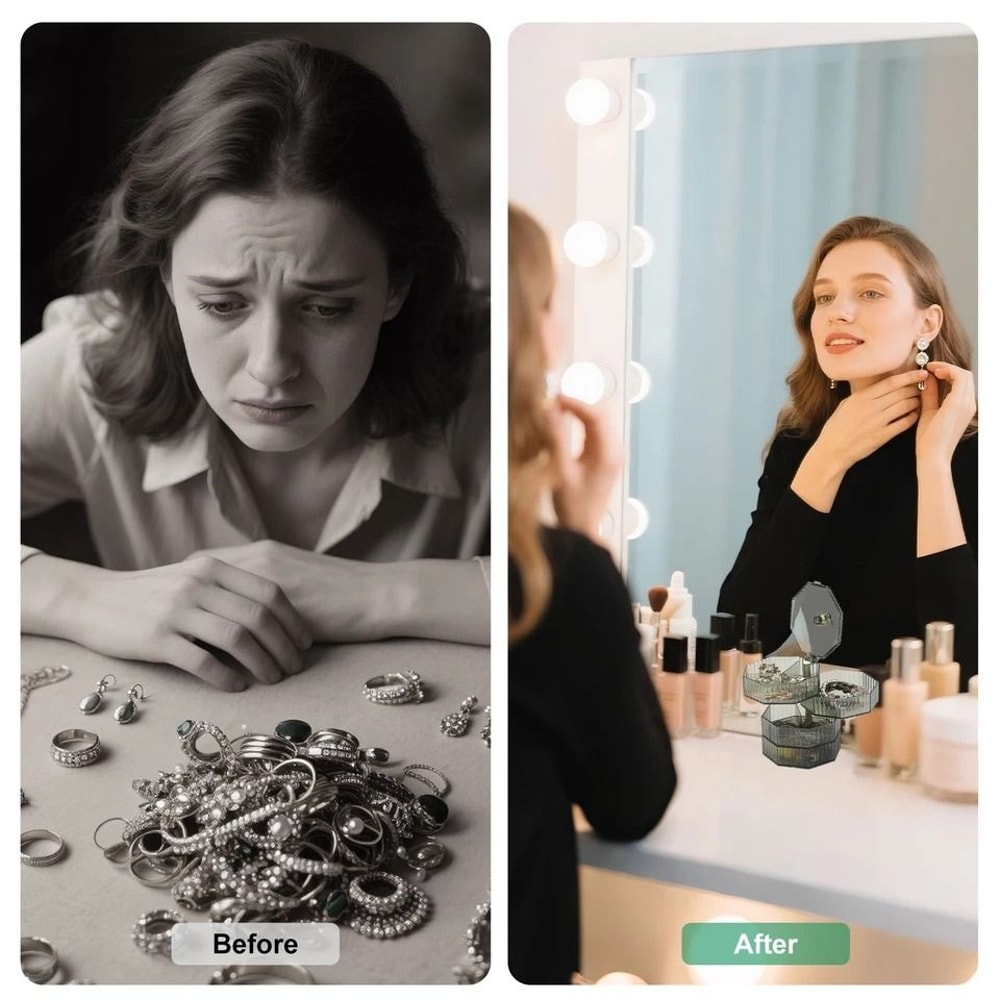 Rotatable Elegant Clear Jewelry Display Box Multi Layer Gift Organizer For Women Fruit Tray And Van 4