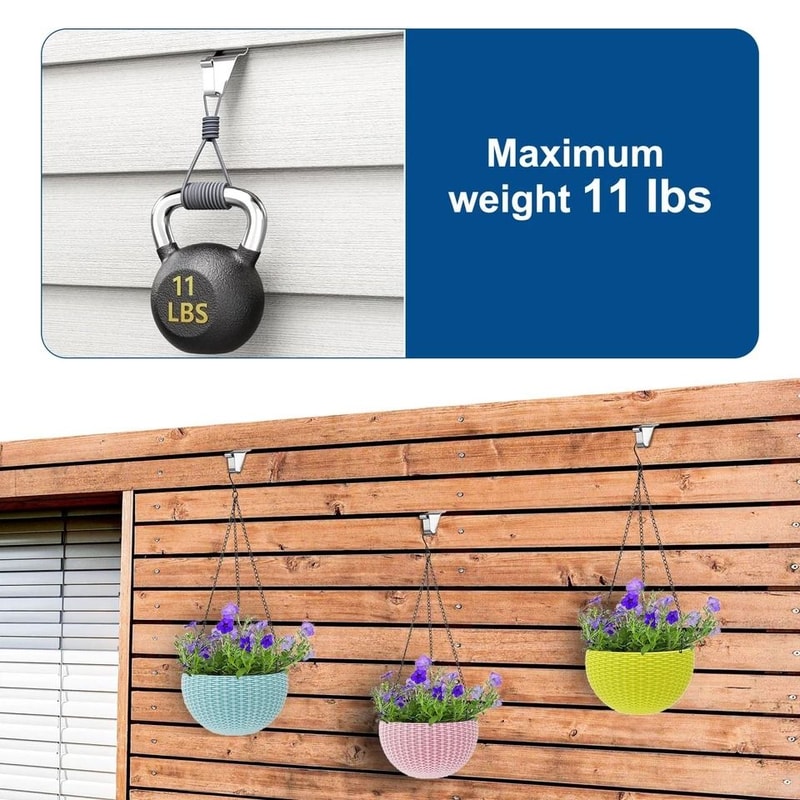 Stainless Steel Siding Hooks No Drill Heavy Duty Vinyl Siding Clips For Holiday Lights Decor Wreath 4