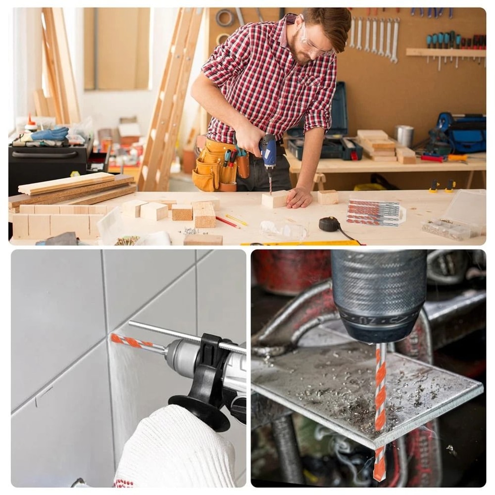 Masonry Drill Bit Set For Concrete Hex Shank Tile Glass Ceramic Brick Drilling Bits 5