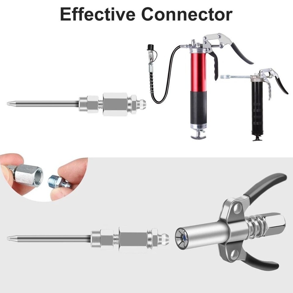 Grease Gun Coupler With Double Handles Degree Adapter Injection Needle Dispenser For Tight Spaces 3