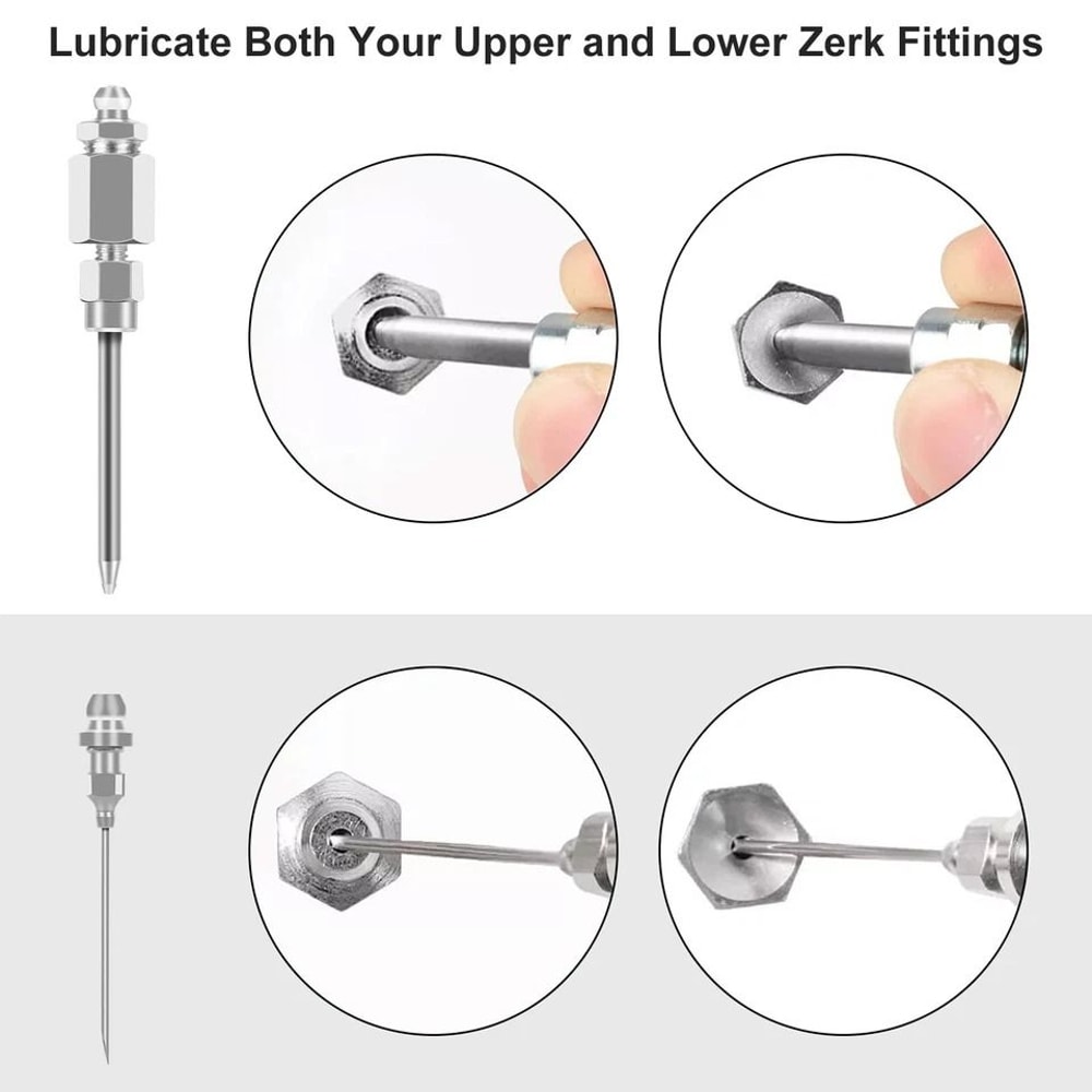 Grease Gun Coupler With Double Handles Degree Adapter Injection Needle Dispenser For Tight Spaces 4