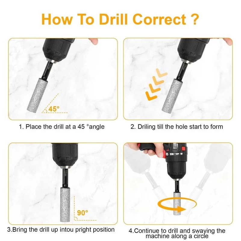 Tile Drill Bit Dry Diamond Hole Saw Kit For Porcelain Ceramic Marble Granite Home Improvement Proje 5