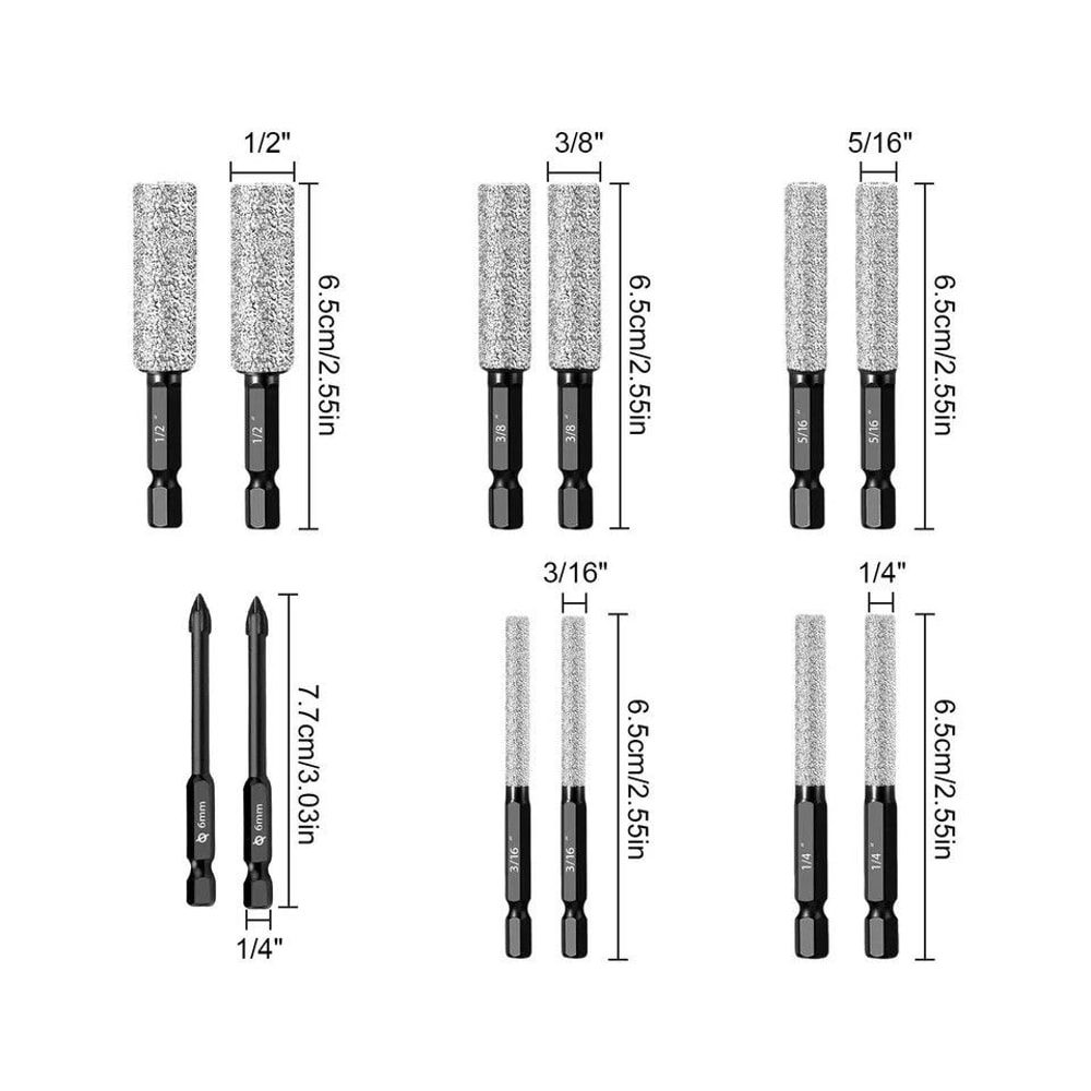 Tile Drill Bit Dry Diamond Hole Saw Kit For Porcelain Ceramic Marble Granite Home Improvement Proje 7