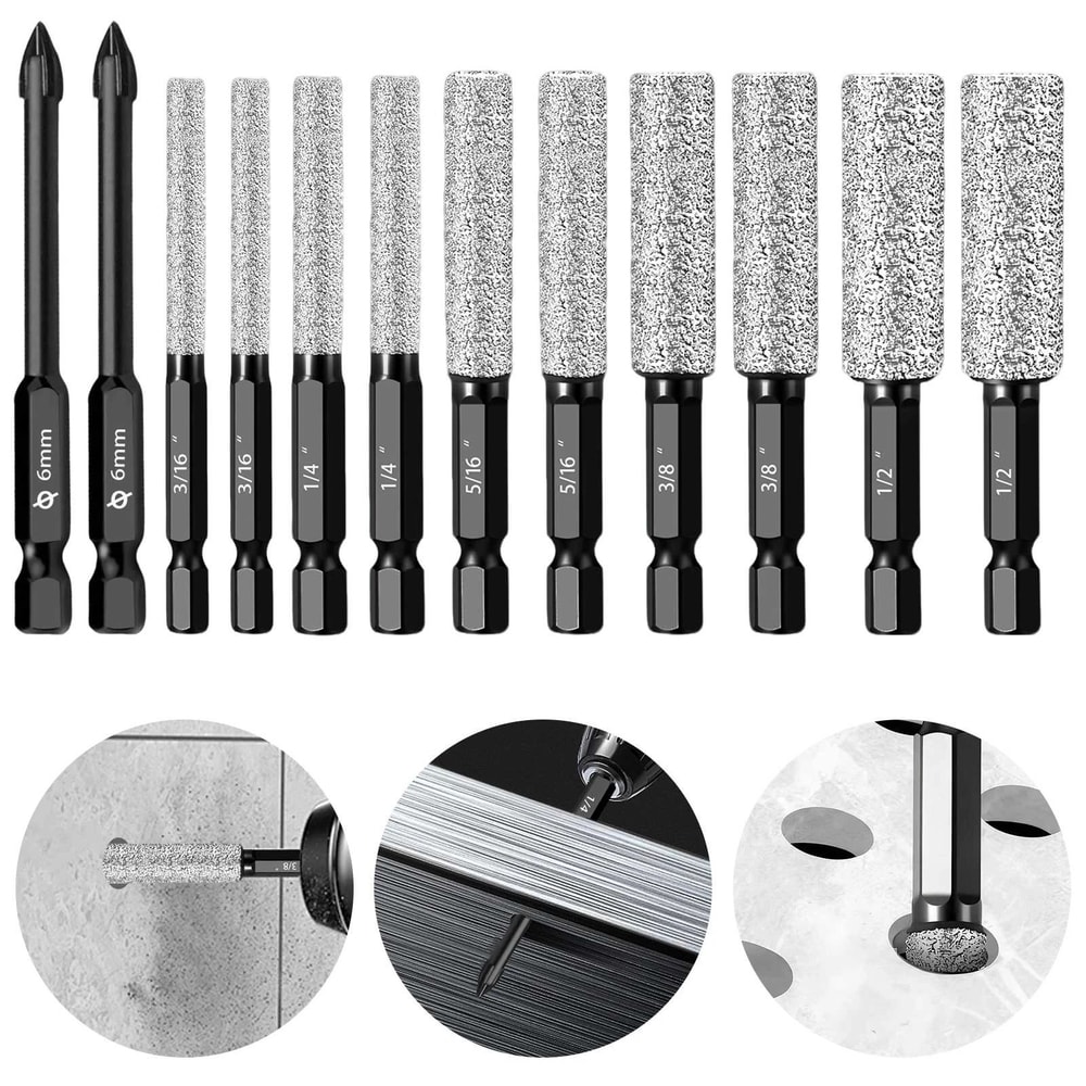 Tile Drill Bit Dry Diamond Hole Saw Kit For Porcelain Ceramic Marble Granite Home Improvement Proje 0