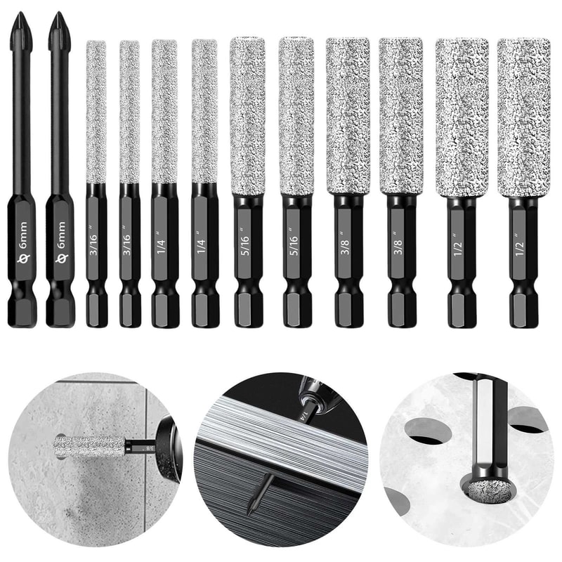 Tile Drill Bit Dry Diamond Hole Saw Kit For Porcelain Ceramic Marble Granite Home Improvement Proje 0