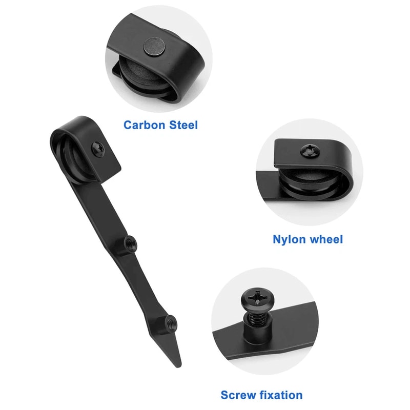 Closet Track Kit Sliding Barn Door Hardware For Single Double Door Durable Carbon Steel Low Noise 5