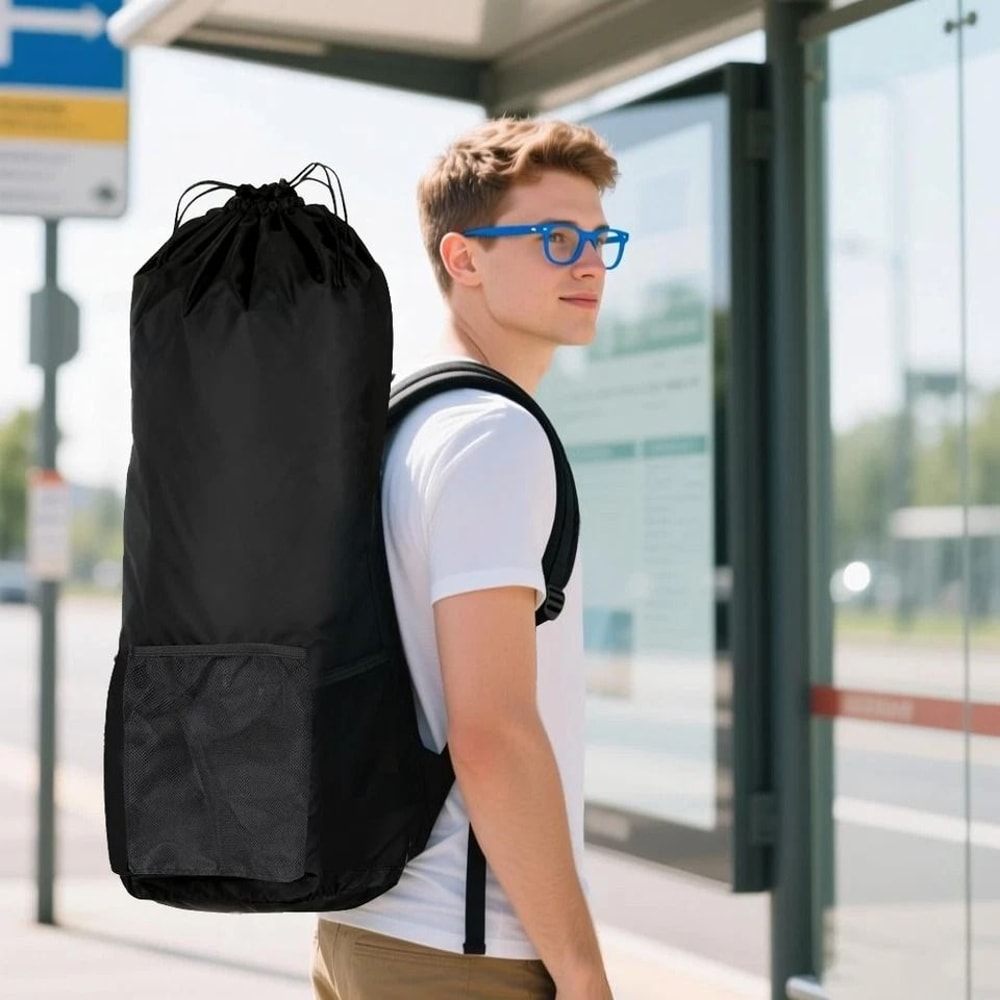 Durable Large Oxford Laundry Backpack Bag With Adjustable Shoulder Straps And Side Mesh Pockets For 4