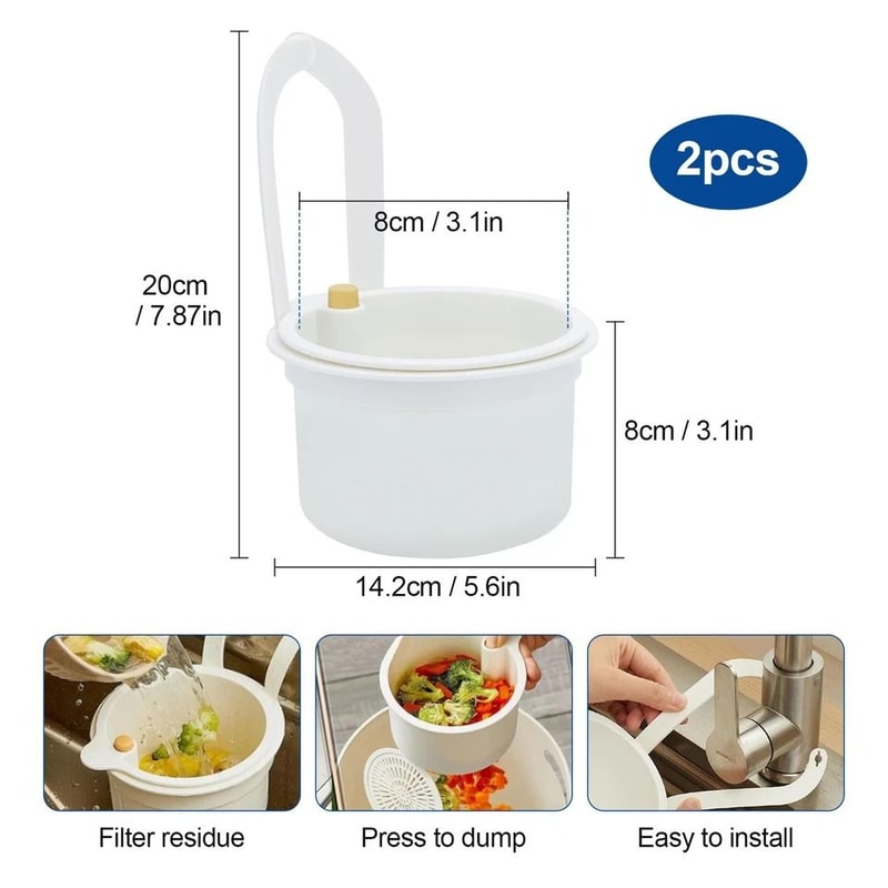 Sink Drain Basket Faucet Automatic Dumping Adjustable Hanging Filter Home Kitchen Gadget 5