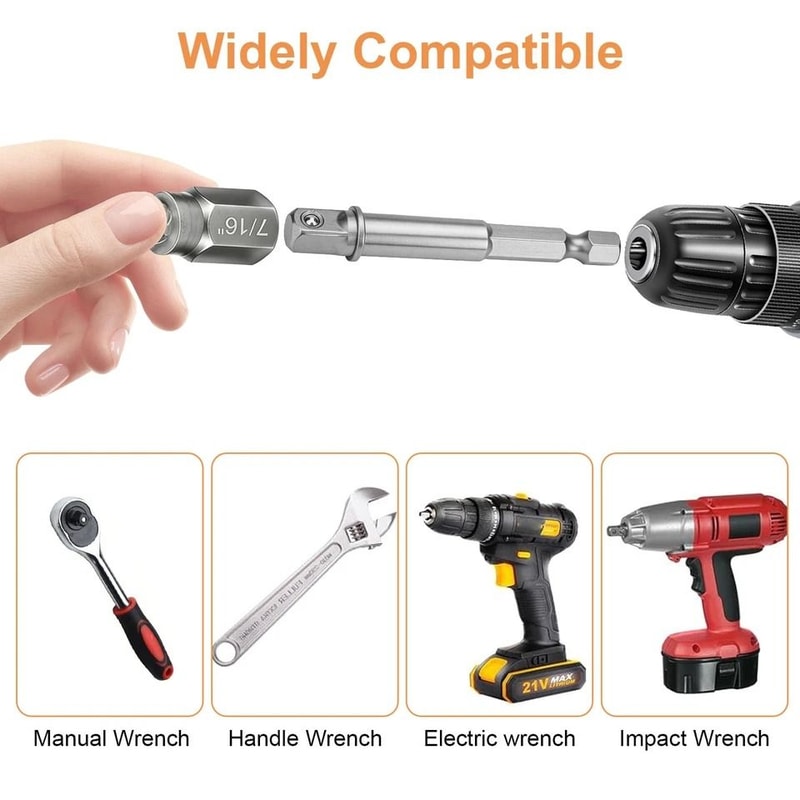 Bolt Nut Remover Kit Broken Screw Extractor For Ratchet Wrench Drill MultiSpline Heavy Duty 5