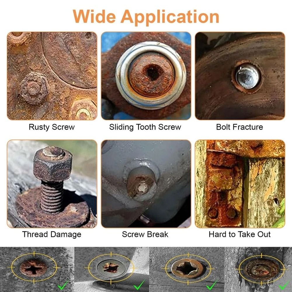 Bolt Nut Remover Kit Broken Screw Extractor For Ratchet Wrench Drill MultiSpline Heavy Duty 7