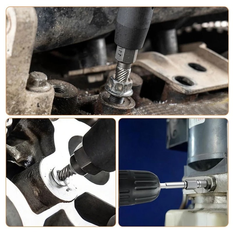 Bolt Nut Remover Kit Broken Screw Extractor For Ratchet Wrench Drill MultiSpline Heavy Duty 2