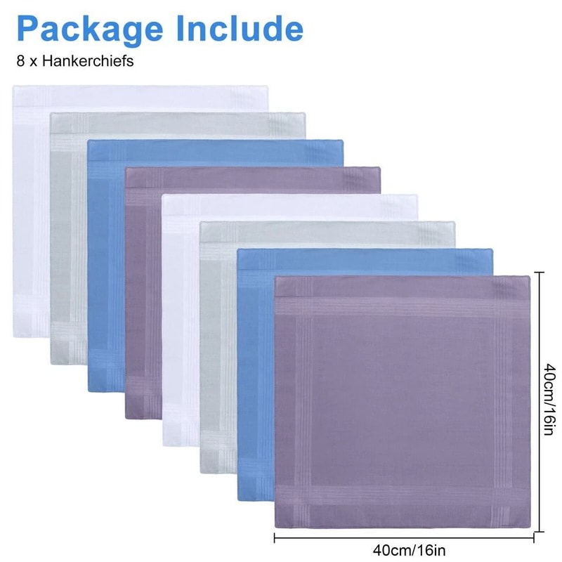 Classic Plaid Pocket Squares Mens Handkerchief Soft Cotton Hankies Compact Stylish Cotton 1