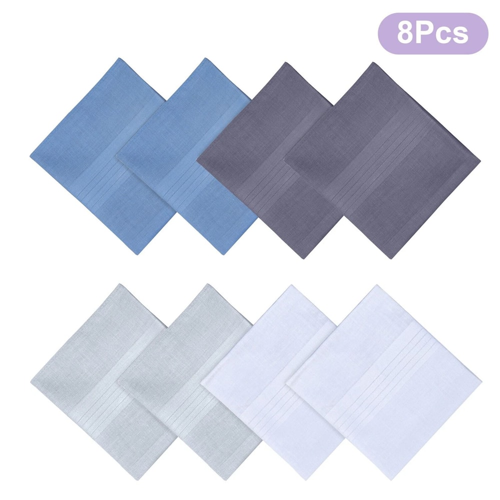 Classic Plaid Pocket Squares Mens Handkerchief Soft Cotton Hankies Compact Stylish Cotton 5