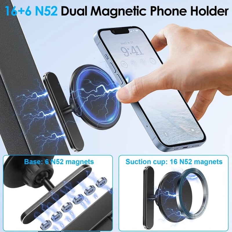 Aluminum Alloy Magnetic Golf Cart Phone Holder Adjustable MagSafe Mount For IPhone Universal Compat 1