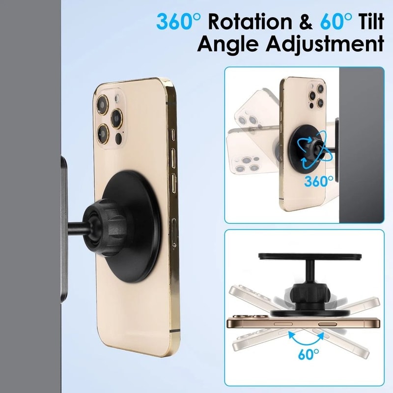 Aluminum Alloy Magnetic Golf Cart Phone Holder Adjustable MagSafe Mount For IPhone Universal Compat 2