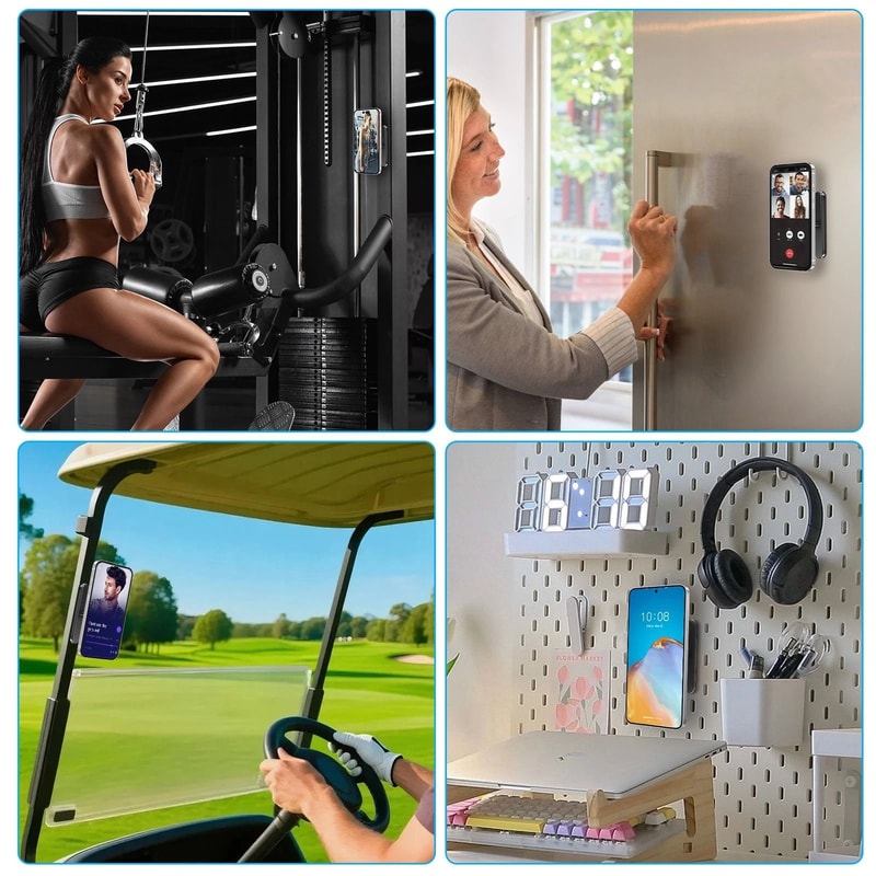 Aluminum Alloy Magnetic Golf Cart Phone Holder Adjustable MagSafe Mount For IPhone Universal Compat 7