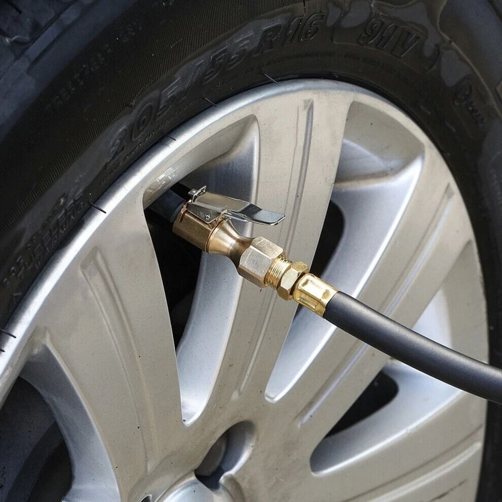 Air Chuck For Tire Inflators Brass Closed Flow Clip MNPT Quick Plug Tire Compressor Accessory 1