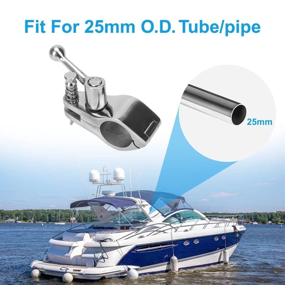 Stainless Steel Boat Bimini Top Hinge Quick Release Swivel Deck Top Fitting For Tubes Marine Grade
