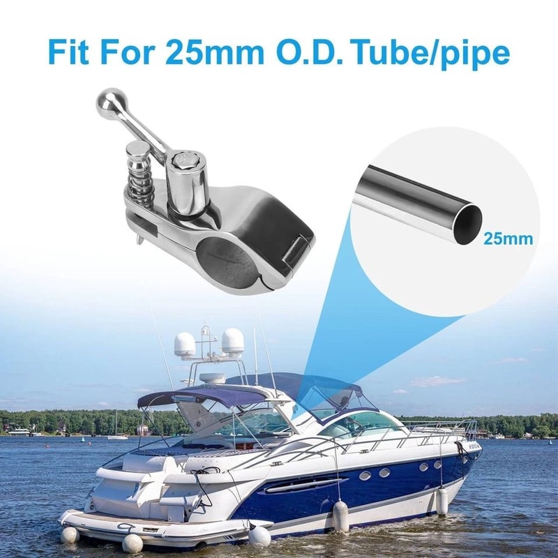 Stainless Steel Boat Bimini Top Hinge Quick Release Swivel Deck Top Fitting For Tubes Marine Grade
