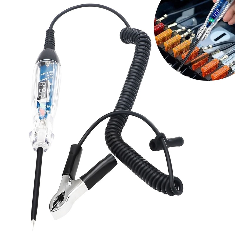 Car Electrical Tool Automotive Digital Circuit Tester With LED Polarity Indication DC 0