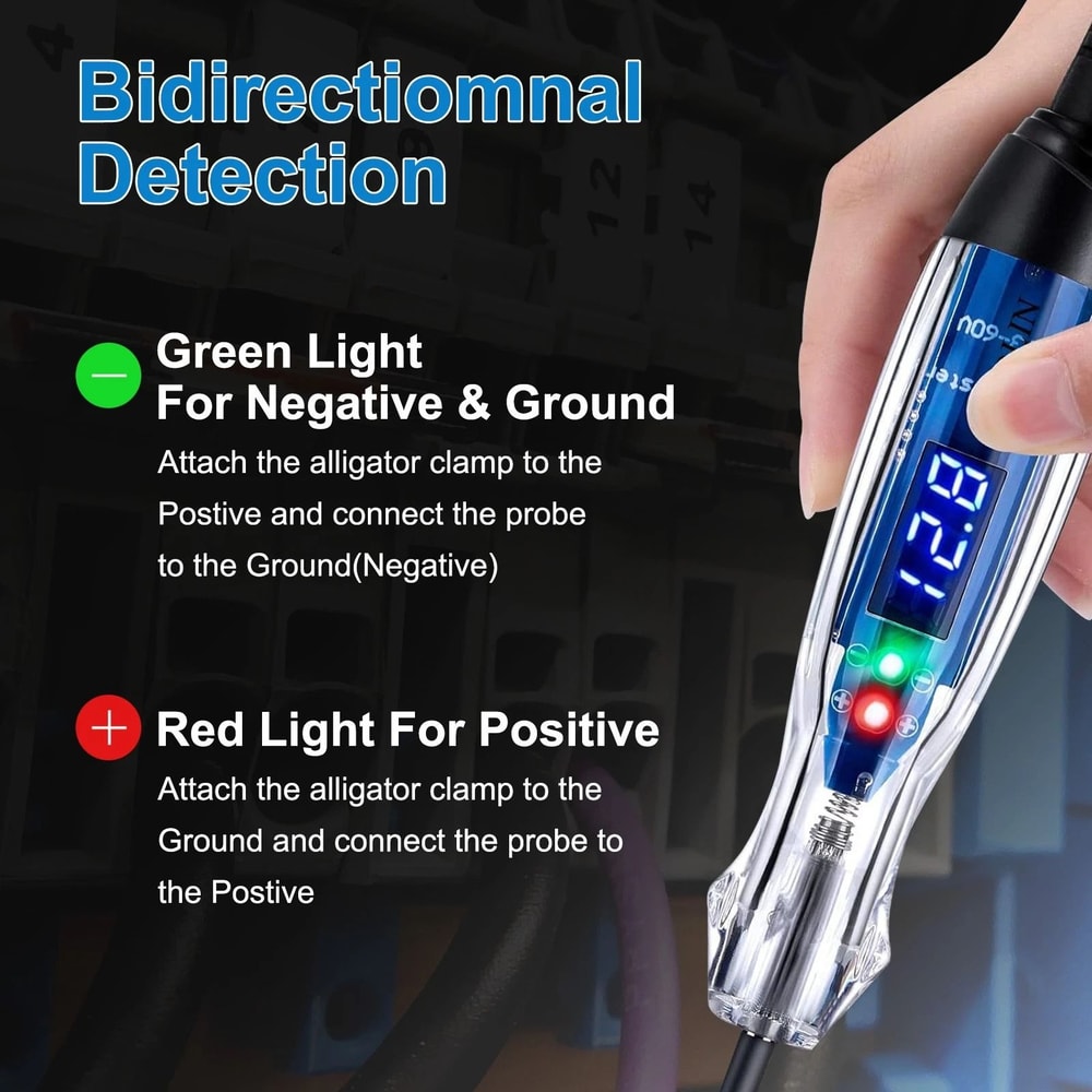 Car Electrical Tool Automotive Digital Circuit Tester With LED Polarity Indication DC 5