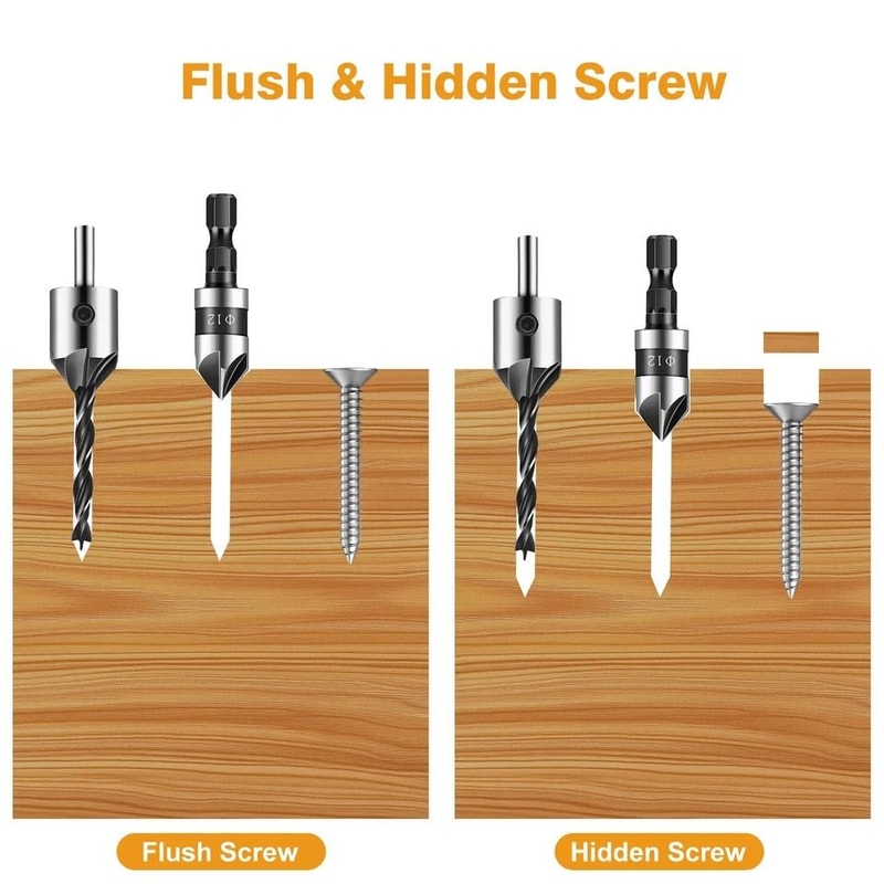 HSS Countersink Drill Bit Set Chamfer Tool For Wood Plastic Mild Steel Fast BurrFree Drilling For 3