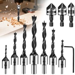 hss countersink drill bit set, chamfer tool for wood, plastic, mild steel – fast, burr-free drilling for diy